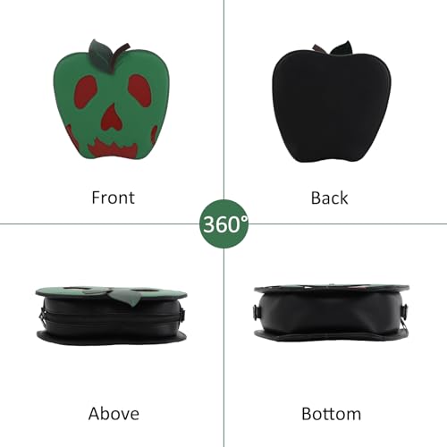 Fecialy Halloween Poisoned Apple Crossbody Bag Funny Shoulder Bag Novelty Handbag Pu Leather Purse4