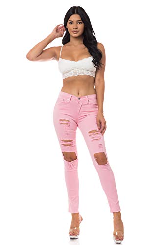 Aphrodite High Waisted Jeans for Women - Distressed Destroyed Ripped Cut Out Skinny High Waist Stretch Casual Denim Pants