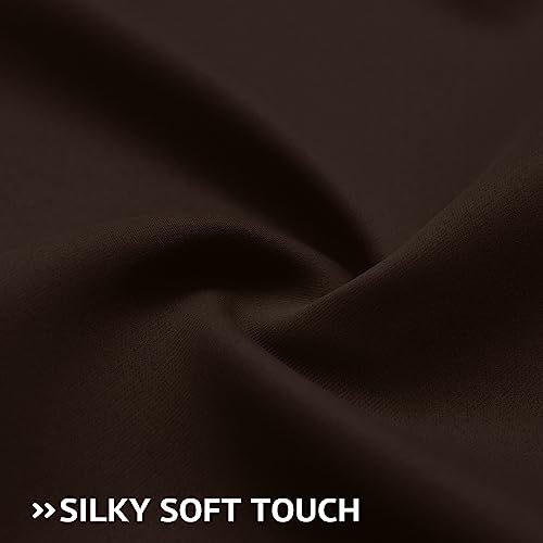 Image of COSVIYA Grommet Room Darkening Brown Curtains 84 inch Long for Bedroom | Light Blocking Insulated Thermal Curtains for Living Room, Blackout Thick Polyester Window Drapes,52x84 inches, 2 Panels