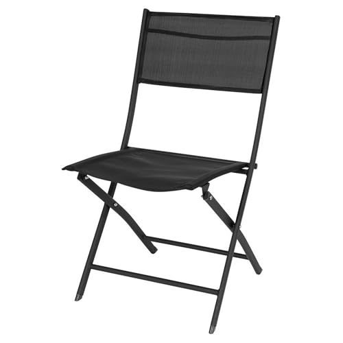 Spetebo Balkon Klappstuhl in schwarz - 83 x 55 cm - Faltbarer Gartenstuhl...