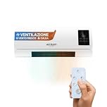 Wintem Stufa e Ventilazione Leggera da Parete fino a 2000W per Aria Calda - Silenzioso con Display LED, Telecomando IR Fissa Compatta Ideale per Piccoli Ambienti