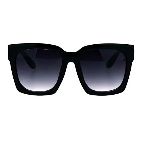 SUPER Oversized Square Sunglasses Womens Mod Hipster Shades Black, Gradient Lens