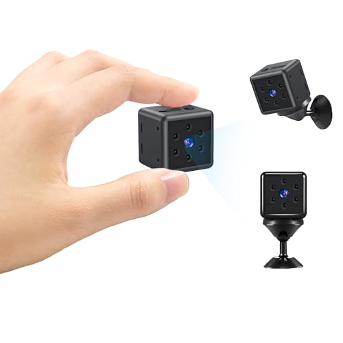 Reviews de Camaras de Vigilancia Pequeñas , listamos los 10 mejores. 48 QILAY Cámara espía, Mini cámara de vigilancia Full HD 1080P, Fuerte succión magnética, visión Nocturna, detección de Movimiento, admite Tarjeta Micro SD de 128 GB (24 * 25 *...