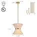 ELYCCUPA Hand Woven Boho Pendant Light Coastal Mini Modern Chandelier Adjustable Transitional Minimalist Pendant Lighting Fixtures for Kitchen Island Dining Room, White, Dia 12.2”, UL Listed