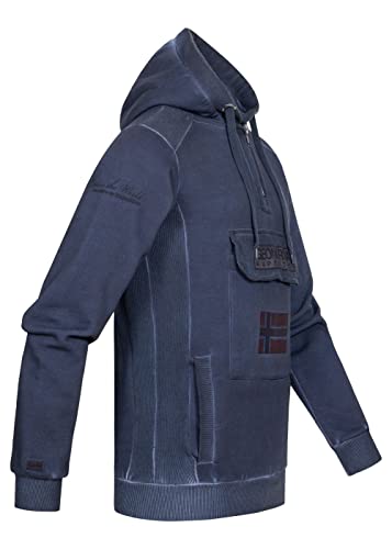 Sweat Homme Geographical Norway Molletonné avec Logo Brodé