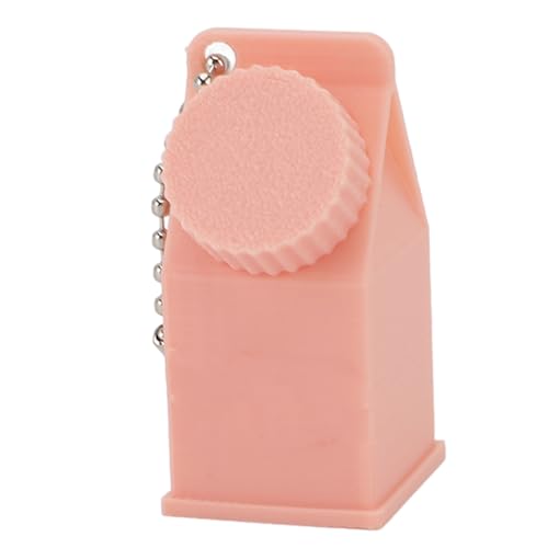 Milk Carton Box Keychain, Portable Lightweight Storage Case with Ample Interior Space, PVC Material, Ideal for Home Travel (Pink)