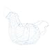 PATKAW Cesto Portauova in Filo con Manico Porta Uova A Forma di Pollo Cesto Raccolta Stile Country Vintage Cesti Porta Uova per Raccogliere E Raccogliere Uova Bianco Frutta