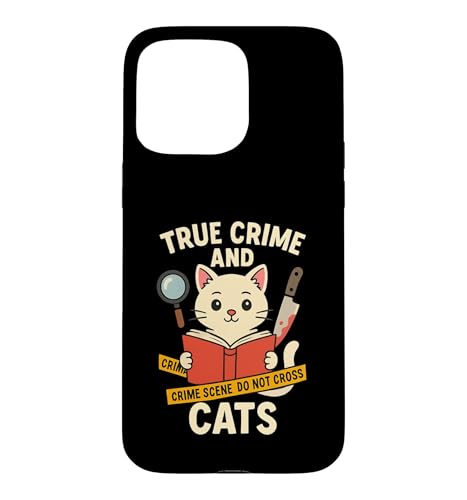 Funny Cats And True Crime Book Reader Reader �����p �X�}�z�P�[�X iPhone 15 Pro Max �p