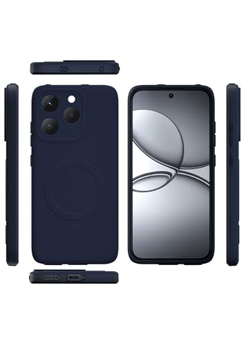 Image of amazon basics Back Cover for Realme 15T 5G Soft Matte Silicone Mag-Safe Design (Mag-Safe Not Support) Camera Protection | Slim Fit Bumper Cover (Blue)