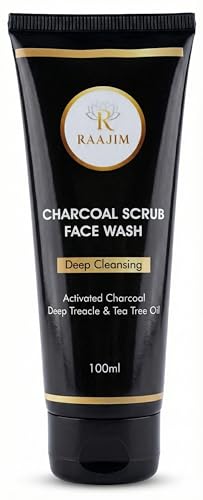 Image of Charcoal Scrub Face Wash with Activated Charcoal and Tea Tree Oil | Deep Cleansing Oil Control & Blackhead Removal Face Wash | Pore Cleansing for Men and Women (100ml)