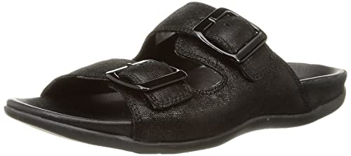 Strive Largo - Ciabatte Sandali Scarpe Aperte Donna con Cinturino Regolabile, Nero Brillante, 38 EU