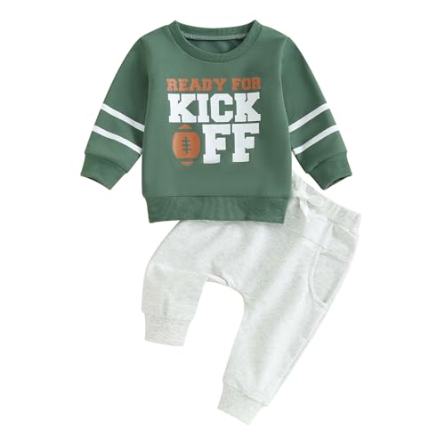 Image of BeQeuewll Fall Toddler Baby Boy Clothes Letter Print Long Sleeve Sweatshirt Long Pants Sweatsuit Little Boy Cothing Set 3M-3T