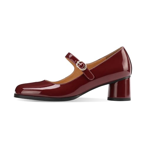 Image of Women Chunky Block High Heels Mary Janes Shoes Split Toe Tabi Shoes Ankle Strap Dress Pumps Shoes