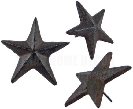 Lot 6 Cast Iron 2.5 inch Texas Star Nails Tacks Rustic Finish Western 1 in Nail -bungapepaya
