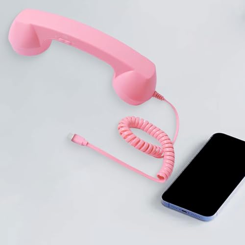 Image of Retro Phone Handset Phone Receiver for Mobile Phone Meetings All Smartphones Pink Consumer Electronics| Home Telephones & Accessories| Corded Telephones