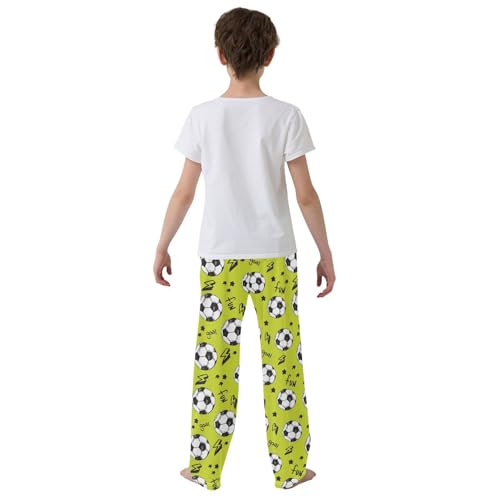 ZZXXB Soccer Goal Boys Long Pants Soft Trousers Elastic Waist Kids Lounge Bottoms with Pockets S-XL3