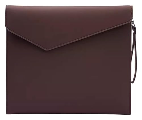 PUレザー封筒ケースホルダー PUレザー 書類ホルダーポーチ 345x275mm マルチカラー A4 ファイルオーガナイザー ビジネス ホーム 旅行用(Brown)