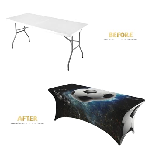 Nappe de table extensible foot 1m80 : textile élasthanne infroissable et lavable pour réception - 5