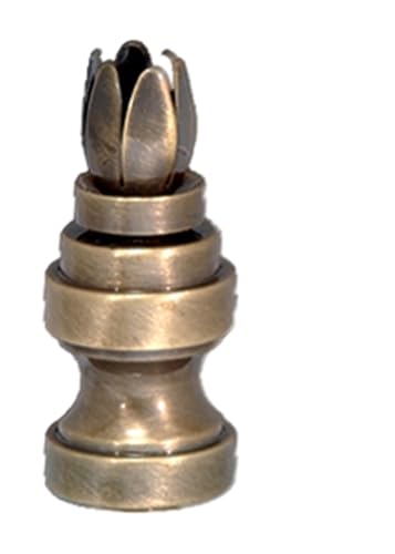 Image of B&P Lamp 1 1 /4 inch Prong Finial Base, Solid Brass W /Antique Finish