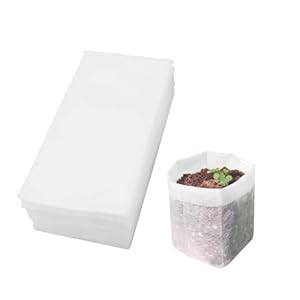 100PCS 120x140mm White Biodegradable Non Woven Nursery Bags Nursery Growing Bag Garden Plant Growing Bag for Fruit Vegetable Flower Nursery Pot