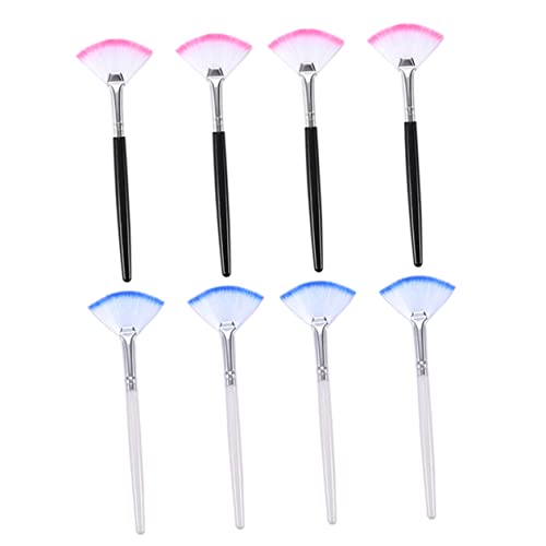 Baluue Face Beauty Tools 8pcs Fan Shaped Mask Brush Soft Fan Facial Mask Alicator for Eyes Nose White Black