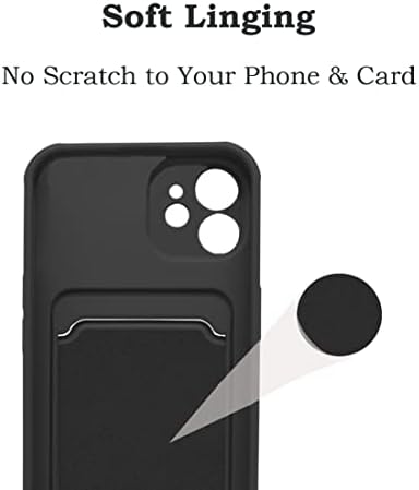 Unov Case Compatible with iPhone 11 Case with Card Holder Slot Slim Protective Soft Silicone Bumper 6.1 Inch (Graphite Black)