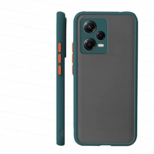 Cover per Xiaomi Poco X5 5G Redmi Note 12 5G Anti-Caduta Anti-Graffio Traslucido Hard PC Bordo Ultra Sottile Morbido Custodia Scuro silicone verde tpu
