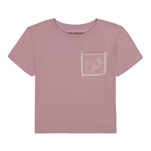 Image of Lucky Brand Girl's Short Sleeve Graphic T-Shirt, Tagless Cotton Tee with Fun Designs