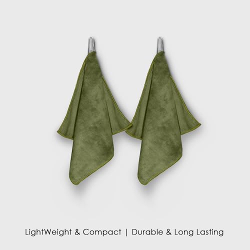Image of HOUSSE Microfiber Face Towels | Ultra Absorbent, Odour-Free, Quick Dry 450 GSM Face Towel for Home, Gym, Travel, Running & Personal Use | 30x30 cm | Set of 6 in One Colour (Avocado Green, Pack of 6)