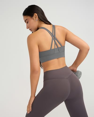 Image of Ama Larsi High Impact Strappy Sports Bra for Women | Padded Crisscross Back Supportive Running Yoga Workout Gym