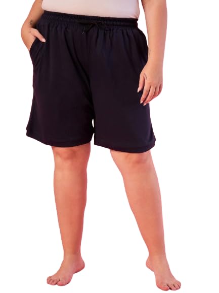 ds fashion Aliza Women Cotton Shorts - Plus Size from S to 8XL| Mid Rise Drawstring Summer Shorts with Pockets | Soft Breathable Lounge Shorts for Women Daily Use-picture-10
