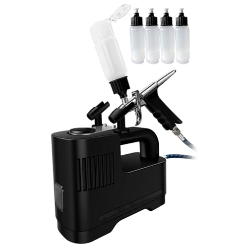 Kit aerografo con compressore, aerografo automatico portatile per pittura, modellazione, trucco e decorazione torte, include 5 flaconi spray