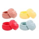 STOBAZA 4 piezas Tarros de Silicona para Crema Facial Portátiles y Rellenable Envases de Viaje Ligeros y Herméticos para Lociones y Cosméticos Rosa Azul Rojo Amarillo