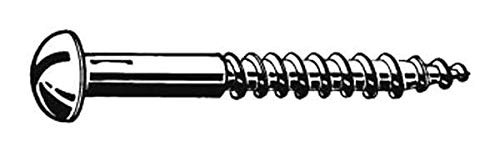 #8 x 1-1/4 Slotted Round Head Steel Wood Screws, 100 pk.