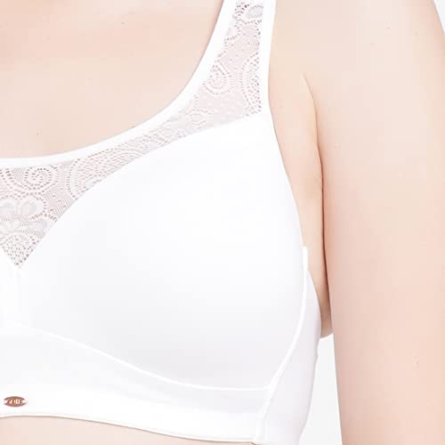Image of SOIE Women's Full Coverage Padded Bra and Mid Rise Brief with Lace Detailing