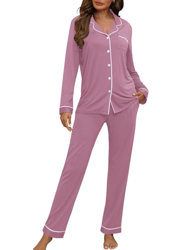 Image of HNG Women Pajama Set Long Sleeve Sleepwear Fashion Night Wear