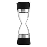 HEELPPO ChilimüHle GewüRzmüHle Pfeffer Und SalzmüHle Doppelte PfeffermüHle Sanduhr PfeffermüHle Schleifwerkzeuge Geeignet FüR Grobes Salz Pfeffer Sesam 18X6,Black
