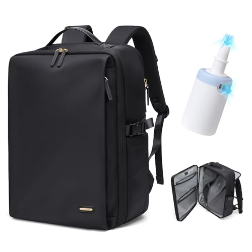 GOLF SUPAGS Mochila viagem cabine avião, expansível Airback mochila a vácuo com bomba, grande capacidade mochila para computador portátil de 17,3 polegadas, preto