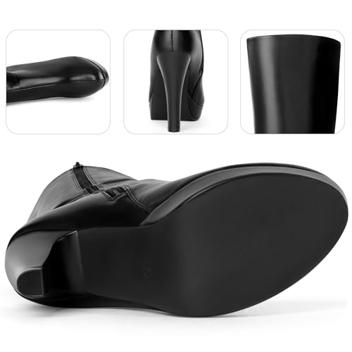 Perphy Round Toe Platform Chunky Heel Knee High Boots for Women4