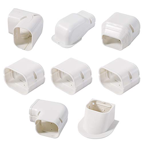 Taktopeak 3'' 17 Ft Pvc Decorative Line Cover Kit For Ductless Mini Split Air Conditioner,Central Ac And Heat Pumps-Full Set, No Other Parts Needed #TOP2