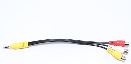 3.5 mm RCA(赤白黄)変換ケーブル AVケーブル 変換プラグ付き4極ミニプラグ RCAステレオオーディオ ビデオ変換ケーブル 20 cm