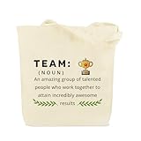 WRNZL Sacola de lona para presente de equipe, presentes de equipe para funcionários, presentes de Natal para funcionários, Bege, One Size