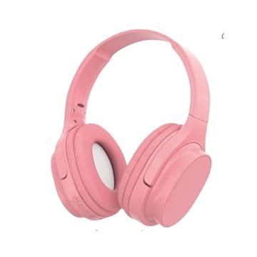 Fone De Ouvido Bluetooth 5.3 Headphone Sem Fio Fone Corrida Academia Com Cancelamento de Ruído On-ear Dobrável Qualidade PREMIUM (Rosa)