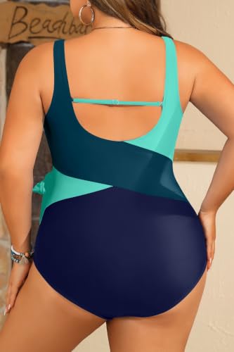 Image of Plus Size One Piece Swimsuits- Tummy Control Full Coverage Bathing Suits