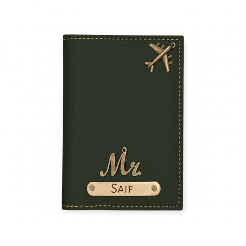 Image of Personalised PU Leather Passport Cover with Name | Customized Passport Holder & Card Organizer | Stylish Unisex Travel Wallet & Gift for Men & Women - Classic Travel Wallet