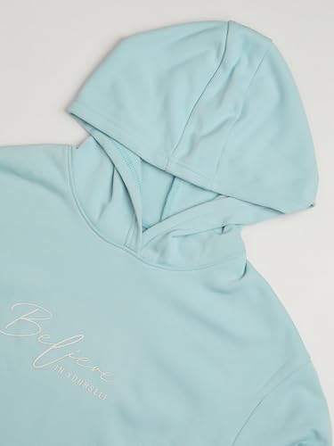Image of TECHNOSPORT Women's Regular Fit Graphic Print Hooded Neck Full Sleeve Technowarm+ Sweatshirt for Casual & Regular Use
