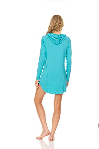 Swiss Alps Womens Hooded UPF 40+ Sun Protection Moisture Wicking Swim Cover-Up Dress3