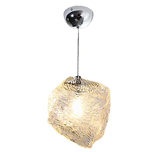 Sdfdssr Irregular Clear Glass Chandelier Creative Ice Cube Modeling Modern Chandelier Personalized Staircase Decoration Lighting Hanging Lamp For Restaurant Kitchen Island Dining Table #TOP5
