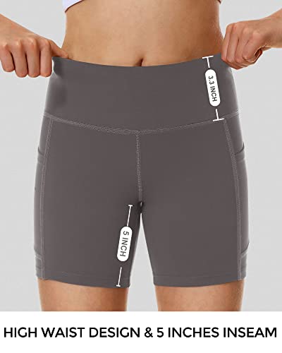 IUGA Girl's 5" Volleyball Biker Shorts Stretch Kid Cheer Shorts Dance Athletic Compression Spandex Shorts with Pockets 5