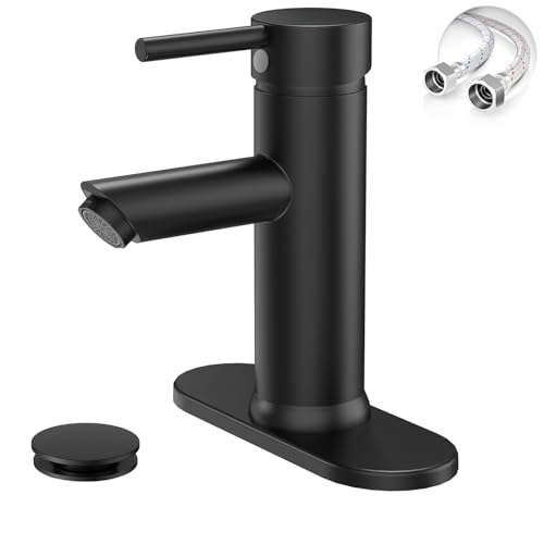 Greenspring Bathroom Faucet for 1 or 3 Holes, Matte Black, Brass